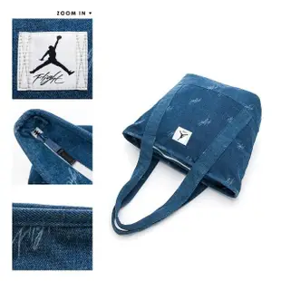 【NIKE 耐吉】托特包 側背包 手提袋 喬丹 JORDAN DENIM FLIGHT 藍綠 JD2413051AD-001