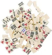 GARVALON Portable Set Mini Travel Game Family Mahjong Sets Outdoor Mahjong Chinese Party Game Random