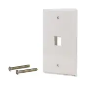 25 Pack Lot 1 port Hole Keystone Jack Wall Plate Smooth Surface White