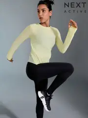 Green Colour Block Long Sleeve Run Top (E83708) | $28