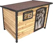 Large Wooden Dog House | Wood Pet Puppy Kennel Timber Home Indoor Outdoor