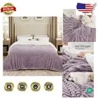 Cozy King Size Sherpa Blanket - Super Soft Purple Fleece for Ultimate Comfort