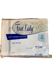 vtg First Lady Percale Sheet NEW In Pkg Full/double Fine Combed Cotton USA