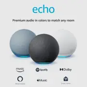 Amazon Echo (Newest Model), Alexa Speaker with Premium Sound, Ideal for Living R