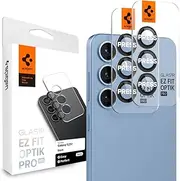 SPIGEN EZ Fit Optik Pro HD for Samsung Galaxy S25 Plus Camera Lens Protector, Easy Application Auto Alignment Technology Installation Tray 9H Tempered Slim Glass [2-Pack] - Black