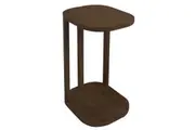 CT Oslo Solid Mindi Timber Side Table - Walnut