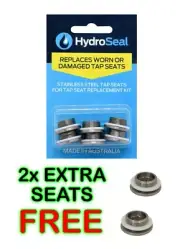Hydroseal Stainless Steel Seats 6Pcs Tap Repair Kit + 2x EXTRA SEATS FREE!