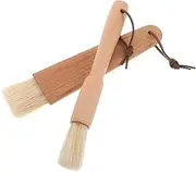 ibasenice 2pcs Wooden Pastry Brush with Natural Boar Bristles Heat Resistant Basting Brush for BBQ Baking and Marinades Cooking Tool for Grilling and Saucing