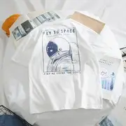 Astronaut Print Short-Sleeve T-Shirt White - XL