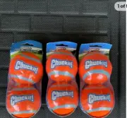 Chuck It! 3-2 Count Pack = 6 Large Orange Tennis Balls- Dog Fetch Retriever Toy