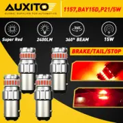 4PCS 1157 BAY15D LED Backup Reverse Tail Stop Brake Light Bulbs Lamp Bright Red (for: Chrysler)