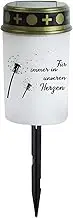 Cemetery Lights – LED Grave Stake Light, Outdoor Ritual Lamp, Solar Candle Grave Light | Memorial Decoration Lamp for Garden Pathway, Backyard Lawn Light for Cemetery Use, LED Lamp for Remembrance