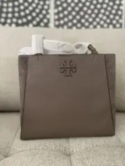 NWT Tory Burch McGraw Tote in silver maple