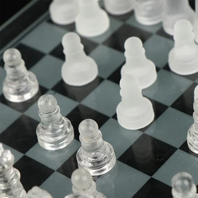1Set Craft Crystal Glass Chess Set Acrylic Chess Board Anti-broken Chess Game
