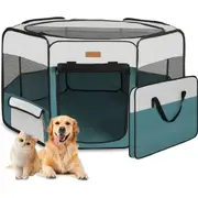 Foldable Puppy Pet Exercise Kennel with Removable Mesh Shade Cover, Portable Pet Playpen for Pet’s Indoor or Outdoor Training