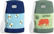 THERMOS 10oz Kids Food Jar Bundle - Honey Bees and Jungle Kingdom Prints with Fo
