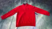 Polo By Ralph Lauren Men's Red 1/4 Zip Pull Over Sweater Jacket Size XL.