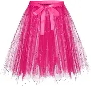 [GRACEART] Women's Tulle Tutu Skirt Layered Princess Elastic Ballet Dance Skirt for Halloween Birthday Prom Party