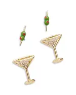 Baublebar Pimento Memento Pave Olive & Martini Stud Earrings, Set of 2