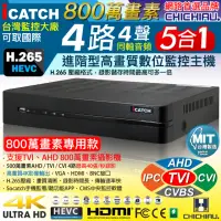 在飛比找momo購物網優惠-【CHICHIAU】H.265 4路4聲 AHD TVI C