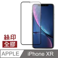 在飛比找PChome24h購物優惠-iPhone XR全膠黑色絲印手機貼膜