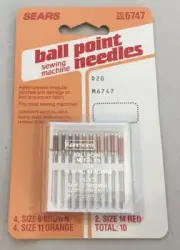 Sears 206747 Ball Point Sewing Machine Needles