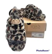 NEW IN BOX - UGG Fluff Yeah Slide Panther Print in Butterscotch Ladies Size 6