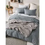 Linen House Sherpa Plush Electric Heated Throw/Blanket 120x160cm Light Grey