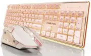 EWEADN V3 Wireless Keyboard and Mouse with Single Backlit, Metal Panel, Bluet...