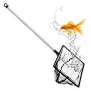 Aquarium Fish Net with Telescopic Handle and Rectangle Frame Nylon Tank Scoop
