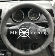 FOR PEUGEOT BOXER GREY TWO TONE LEATHER STEERING WHEEL COVER 05-12 BLACK STITCH