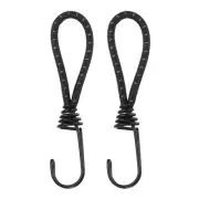 2Pcs Bungee Cord with Hooks 6.3" Rubber Bungee Cords for Outdoor, Black