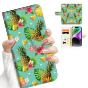 ( For iPod Touch 5 6 7 ) Wallet Flip Case Cover AJ26075 Pineapple