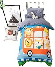 Crystal Velvet Cartoon Printing Children's Three-Piece Suit Baby Fleece Autumn and Winter Warm Kindergarten Bedding