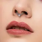 All Surgical Steel Front Facing Star CZ Precision Hinge Segment Ring Nose Septum