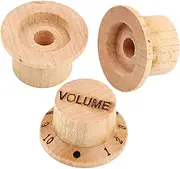WESIEVYA 3pcs Wood Guitar Knobs Bass Volume Knob Replacement Tone Control Cap for Electric Guitar Bass
