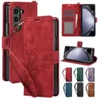 For Samsung Galaxy Z Fold 6 5 4 3 Leather Embossing Wallet Flip Stand Case Cover