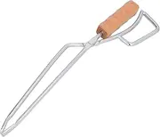 Log Tongs Firewood Tong Fire Log Tongs Log Clamp Fireplace Tong Stainless Steel Beech Wood Handle High Temperature Camping Picnic Barbecue Grills Outdoor Use 41.5x11.5x3cm 435g