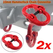 2x 3150kg G80 hammerlock Coupling Connector Link Safety Chain Tow Hitch Adapter