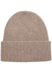 Colorful Standard Ribbed Wool Beanie - Taupe One Size