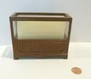 BESPAQ DOLLHOUSE MINIATURE OLDE TIME DISPLAY COUNTER 3817 NEW WALNUT FINISH