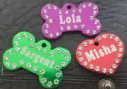 Personalised Name Tag Pet ID Cat Dog Charm Tags Lost Pet Key Chain Kids Bag