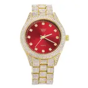 Techno Pave Men's Gold Plated Metal Band Watches WM 9120 GRed