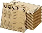 SUNCHSEN 100Pcs Seed Envelopes 3.1x4.7 Inch, Brown Paper Packets for Storage, Vegetable Seeds, Easy to Use Preprinted