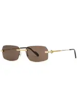 Cartier Première De Cartier Rectangle-frame Sunglasses - Gold One Size