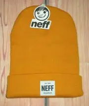 MENS NEFF YELLOW MUSTARD BEANIE HAT ONE SIZE