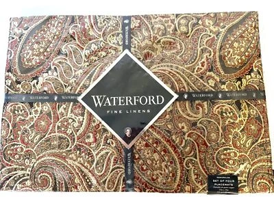 New Waterford Fine Linens Esmerelda Paisley Set Of 4 Placemats 13x19 Polyester 6