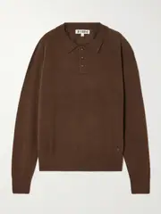 [ÉTERNE] ÉTERNE - Brady Cashmere Polo Sweater - Chocolate - XS/S XS/S Brown