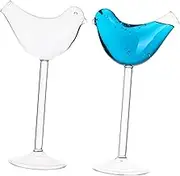 TOPPERFUN 2pcs Cocktail Glasses Martini Glasses Set Bird Shape Glassware for Bar