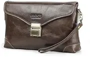 [Contacts] Mens Clutch Bag Leather, Code Lock Anti Theft Travel Clutch Wallet Clutch Purse Crossbody Purse